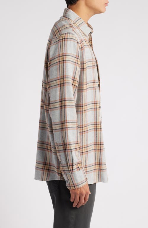 Treasure & Bond Grindle Brushed Plaid Shirt In Grey Heather- Multi Sal Plaid