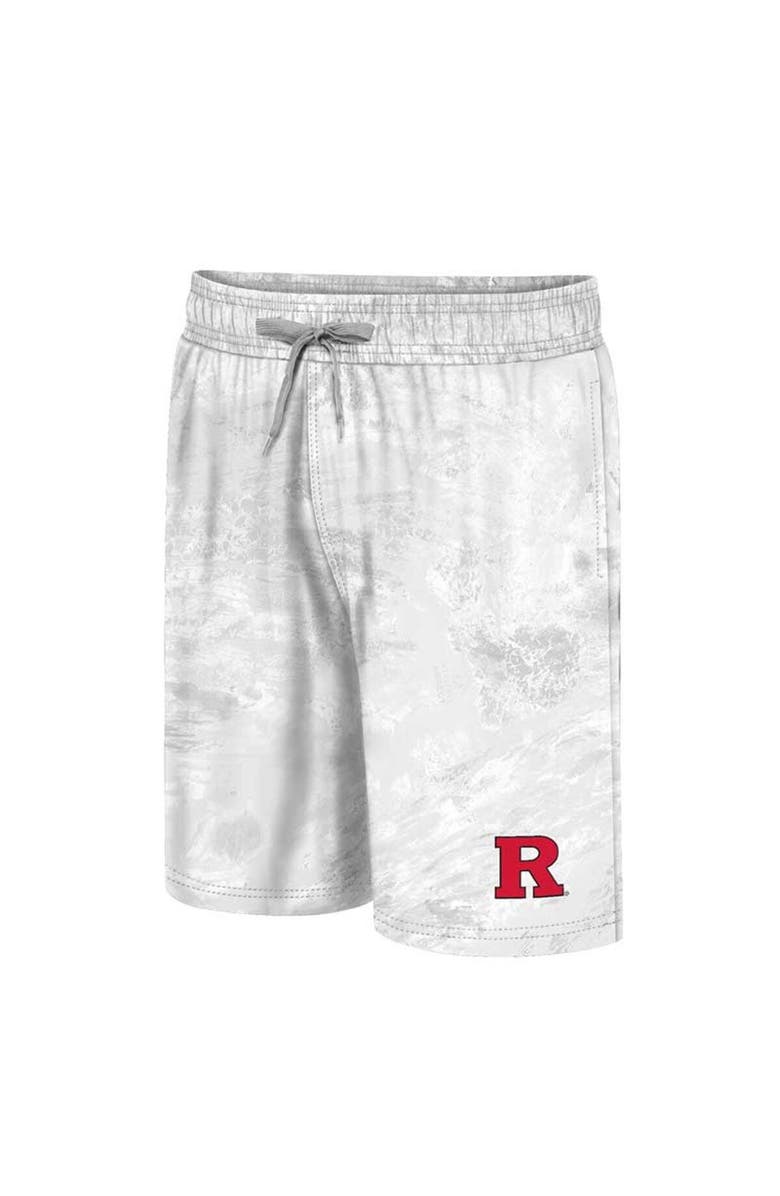 COLOSSEUM Men's Colosseum White Rutgers Scarlet Knights Realtree Aspect Ohana Swim Shorts, Alternate, color,