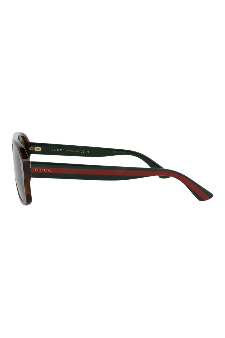 58mm Aviator Sunglasses, Alternate, color, HAVANA GREEN