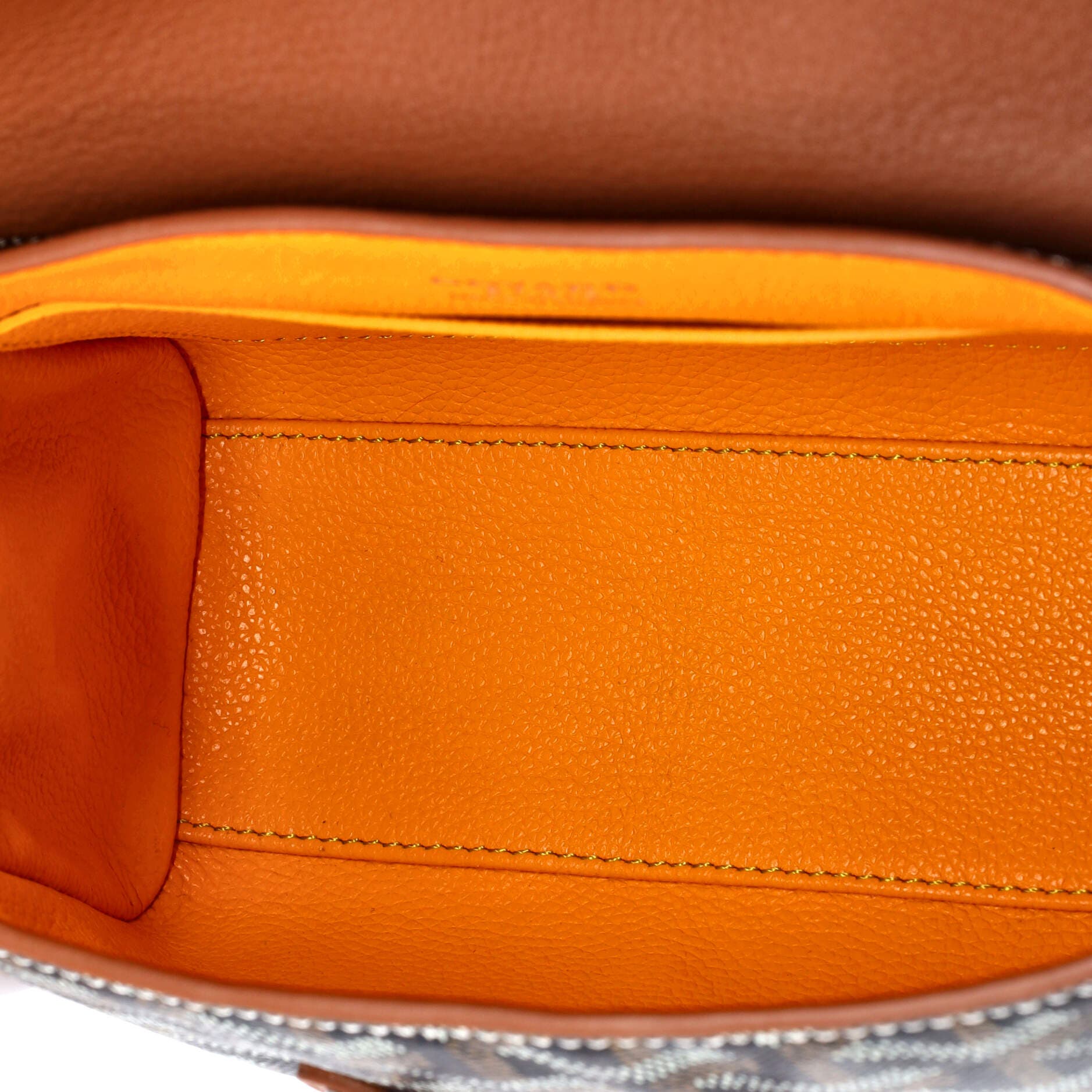 Pre-Owned Goyard Saigon Top Handle Bag Coated Canvas with Leather Mini, Alternate, color, Brown