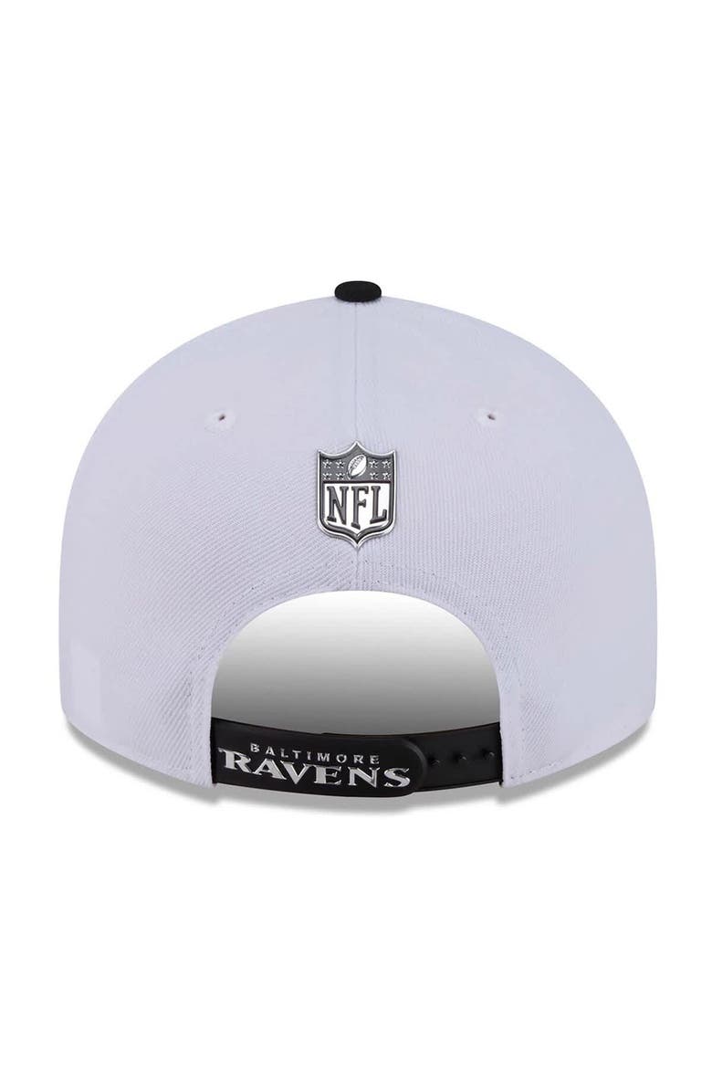 New Era Men's New Era White/Black Baltimore Ravens 2026 NFL Draft Pre-Curved 9FIFTY Snapback Hat, Alternate, color, White