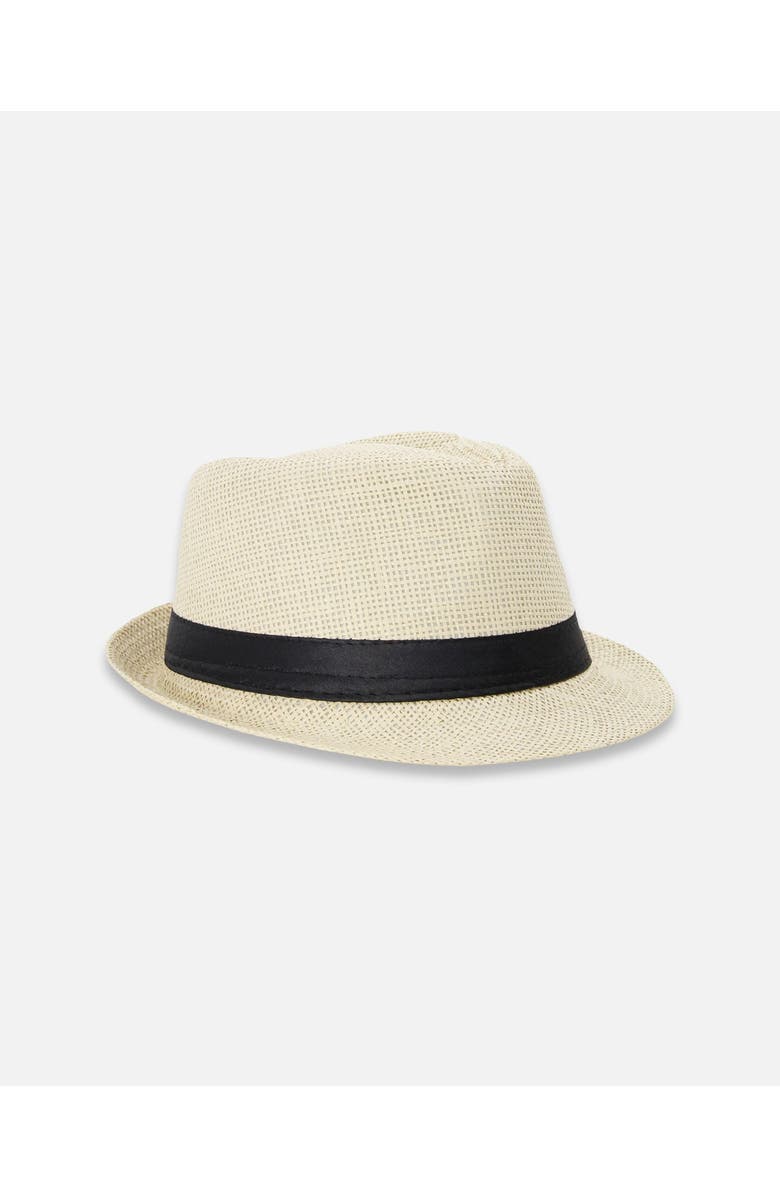 Deux par Deux Fedora-Style Straw Hat, Main, color, Straw Beige