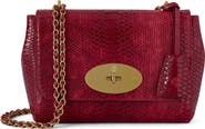Mulberry Lily Waxed Snakeskin Embossed Leather Shoulder Bag