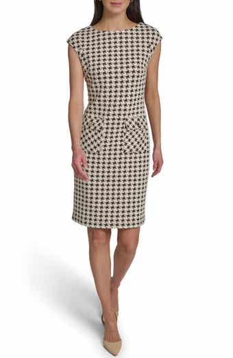 Tommy Hilfiger Cap Sleeve Houndstooth Sheath Dress