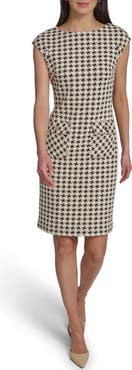 Tommy Hilfiger Cap Sleeve Houndstooth Sheath Dress