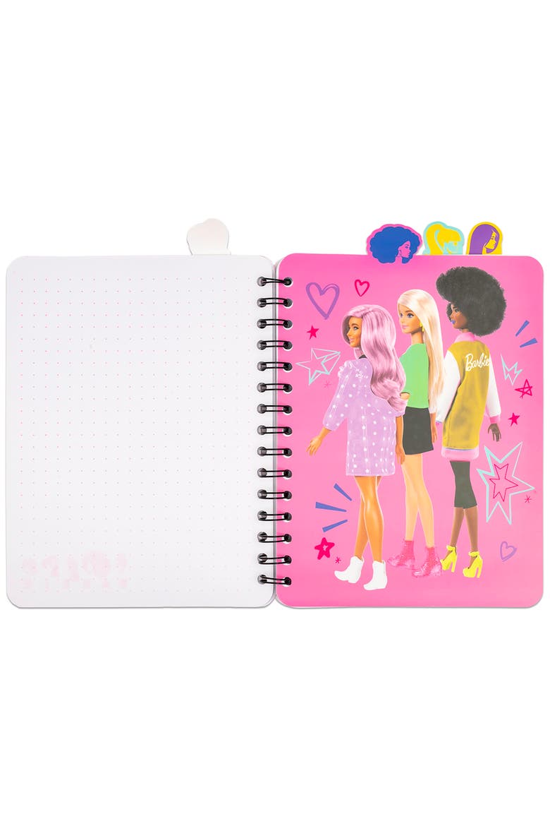 4 Tab Journal ,Barbie, 160 Pages, Fashion Themed Spiral Notebook, 3+, Alternate, color, Multicolored
