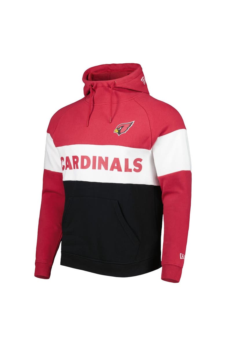 New Era Men's New Era Black/Cardinal Arizona Cardinals Colorblock Current Pullover Hoodie, Alternate, color, Black