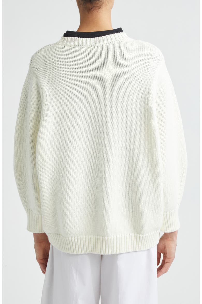 Oversize Organic Cotton Sweater, Alternate, color, MACADAMIA
