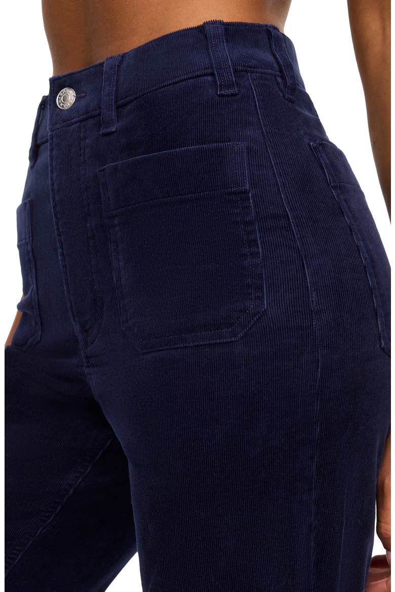 High Waist Patch Pocket Corduroy Bootcut Pants, Alternate, color, TIMELESS NAVY