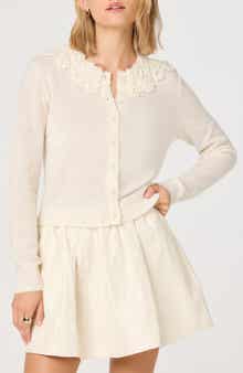 ASTR the Label Meadow Lace Collar Cardigan