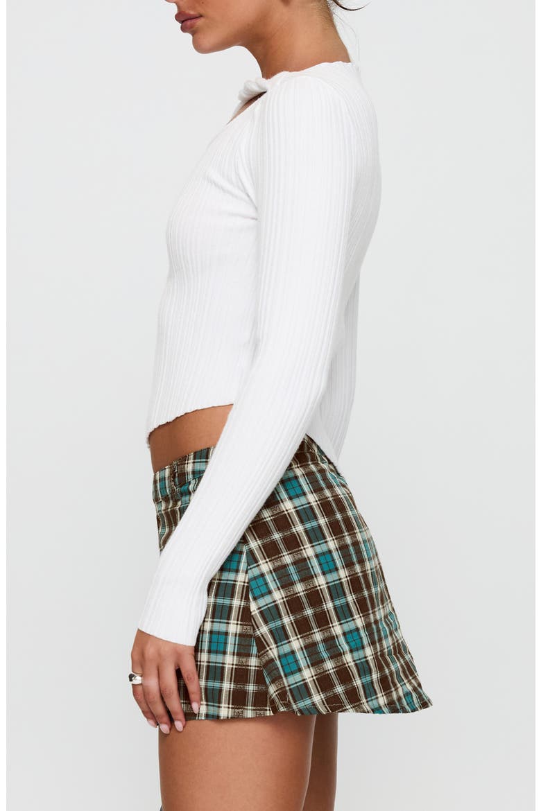 Ellara Asymmetric Long Sleeve Top, Alternate, color, WHITE