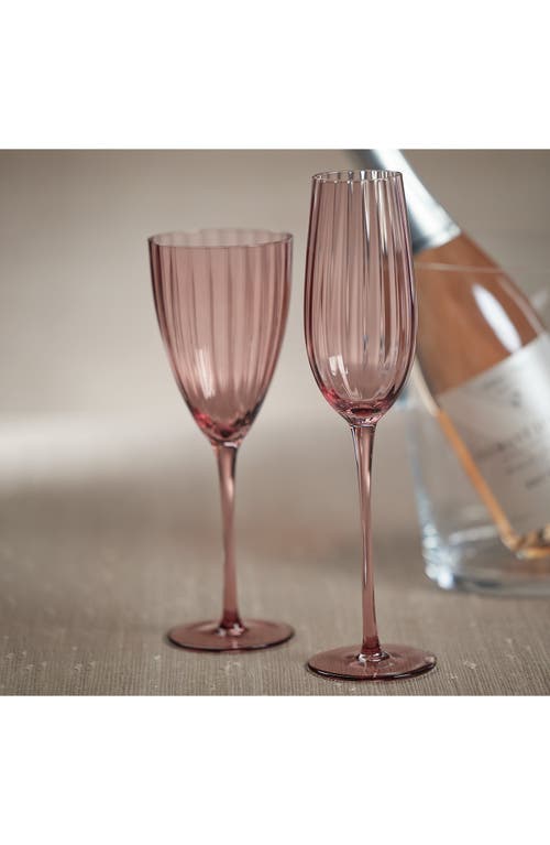 Zodax Malden Set Of 4 White Wine Glasses In Pink