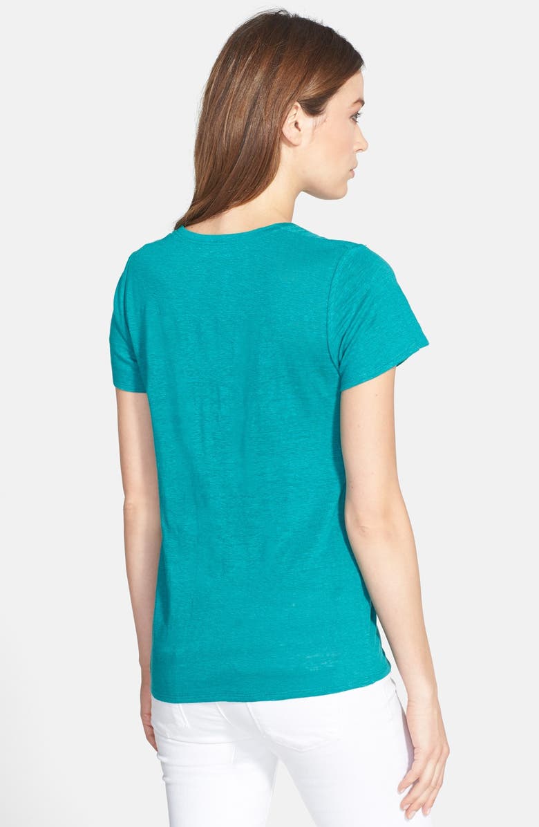 Eileen Fisher U-Neck Organic Linen A-Line Tee, Alternate, color, 