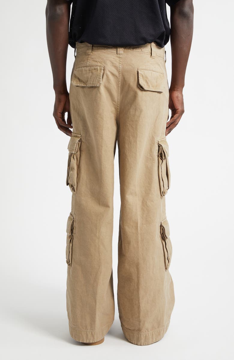 ERL Gender Inclusive Cotton Canvas Cargo Pants, Alternate, color, Beige