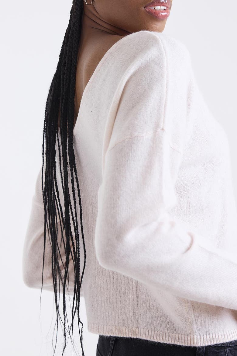 Leyla Low Back 100% Cashmere Sweater, Alternate, color, KISSED PINK