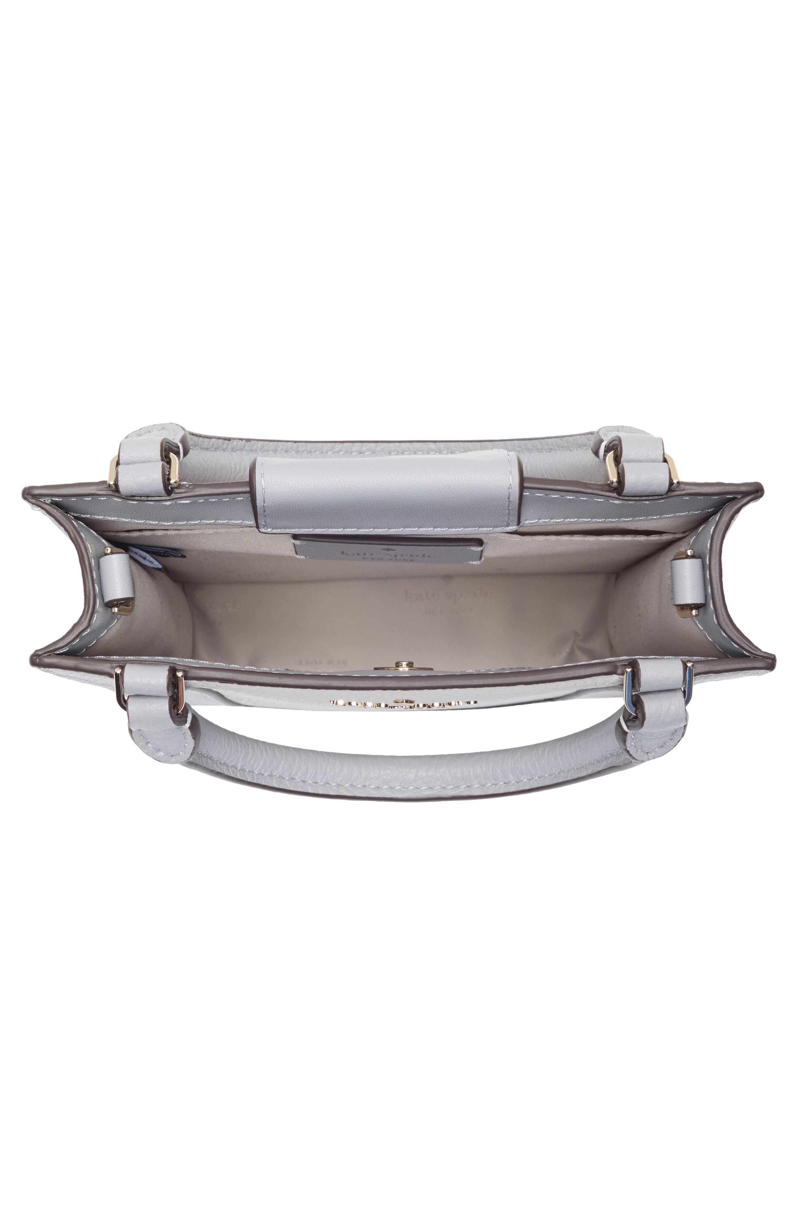 Kate Spade New York lena colorblocked pebbled leather mini tote bag, Alternate, color, Mountain Grey Multi