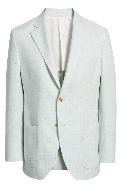 Hyperlight Soft Light Blue Mélange Wool & Linen Blend Sport Coat (Regular & Big)