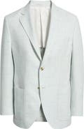 Peter Millar Hyperlight Soft Light Blue Mélange Wool & Linen Blend Sport Coat