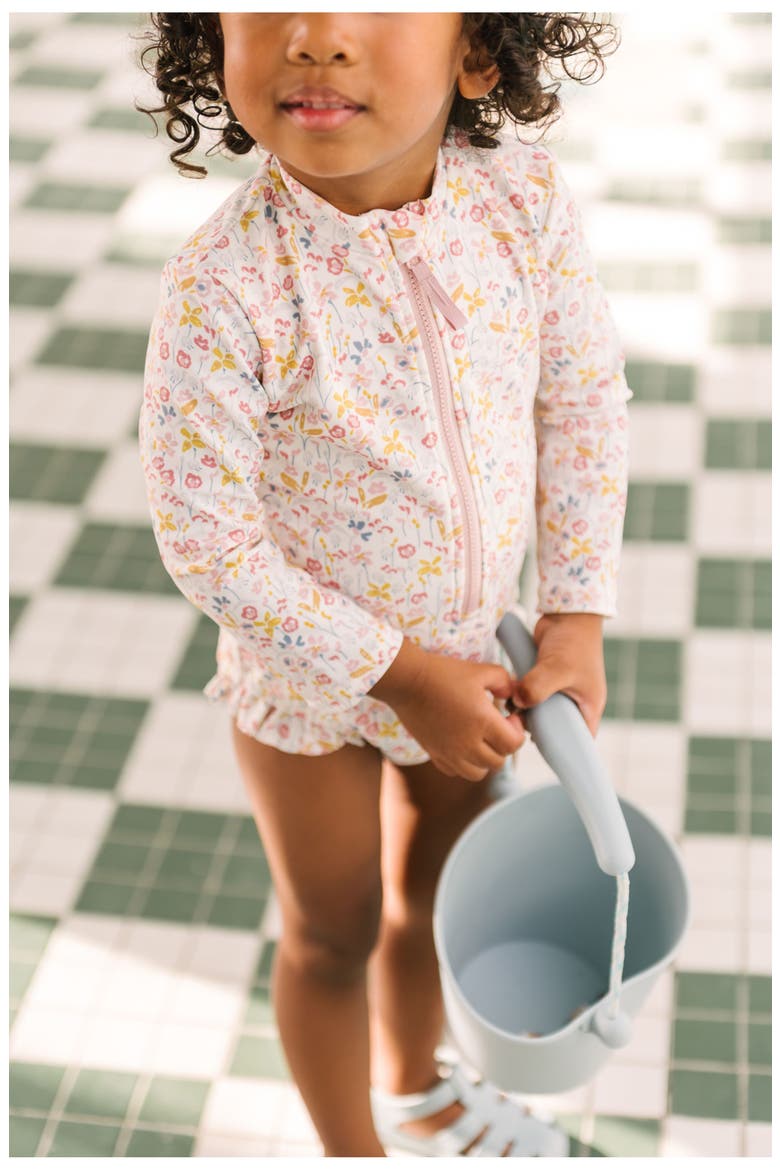 Kids' Long Sleeve One-Piece Rashguard Swimsuit, Alternate, color, FLORET