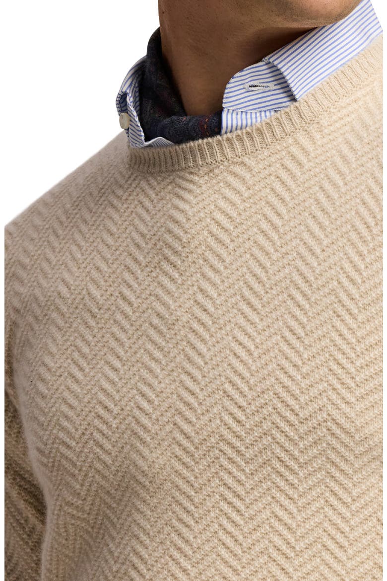 Herringbone Knit Cashmere Sweater, Alternate, color, CHAMPAGNE MELANGE