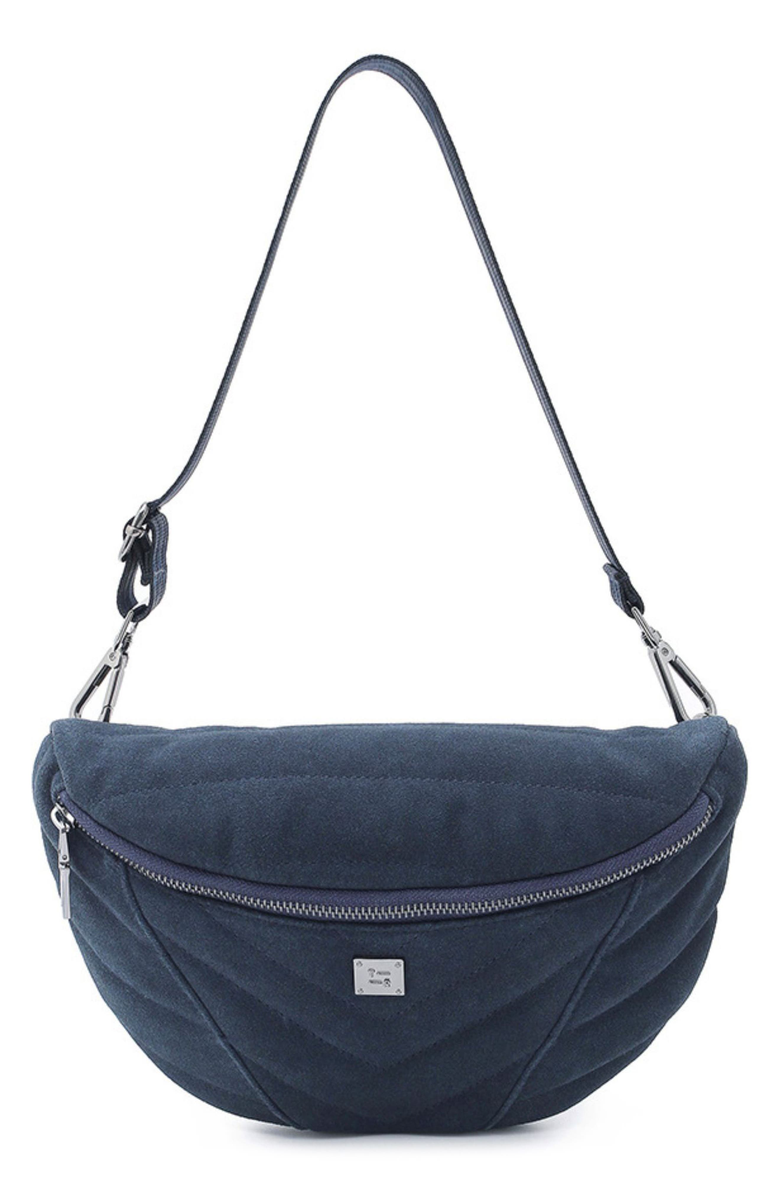 Little Runaway Suede Leather Belt Bag, Main, color, INDIGO SUEDE