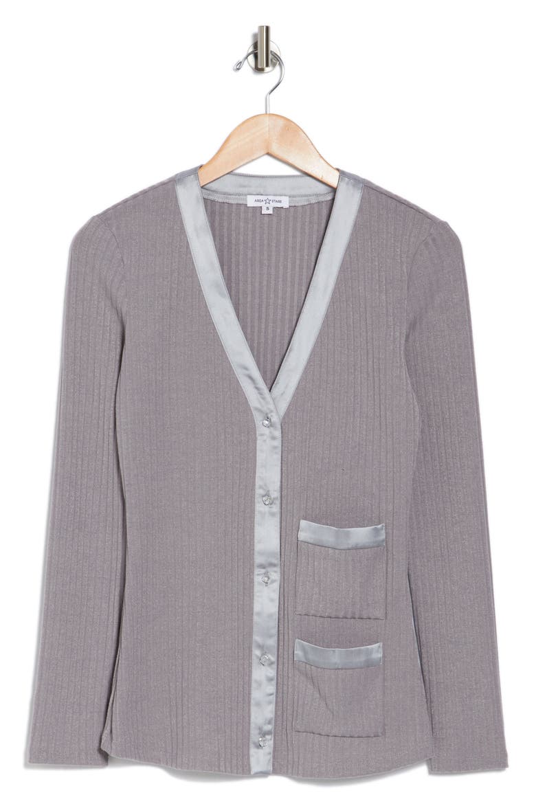 Bria Knit Button Front Cardigan, Alternate, color, GREY