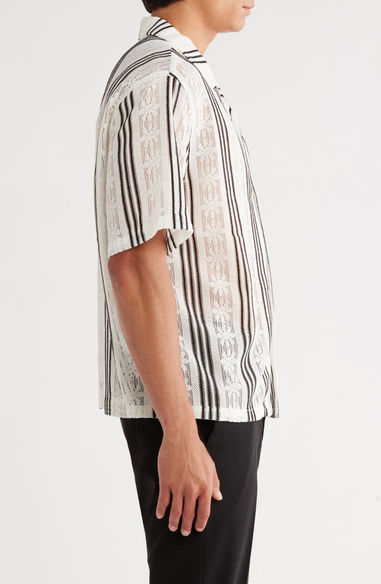 PacSun Oversize Textured Stripe Camp Shirt, Alternate, color, 