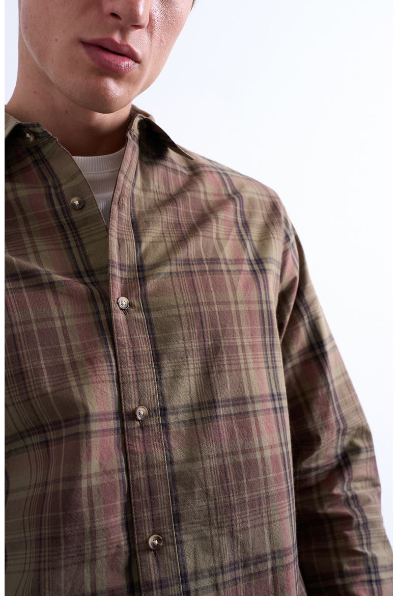 Plaid Cotton Poplin Button-Up Shirt, Alternate, color, MEDIUM GREEN