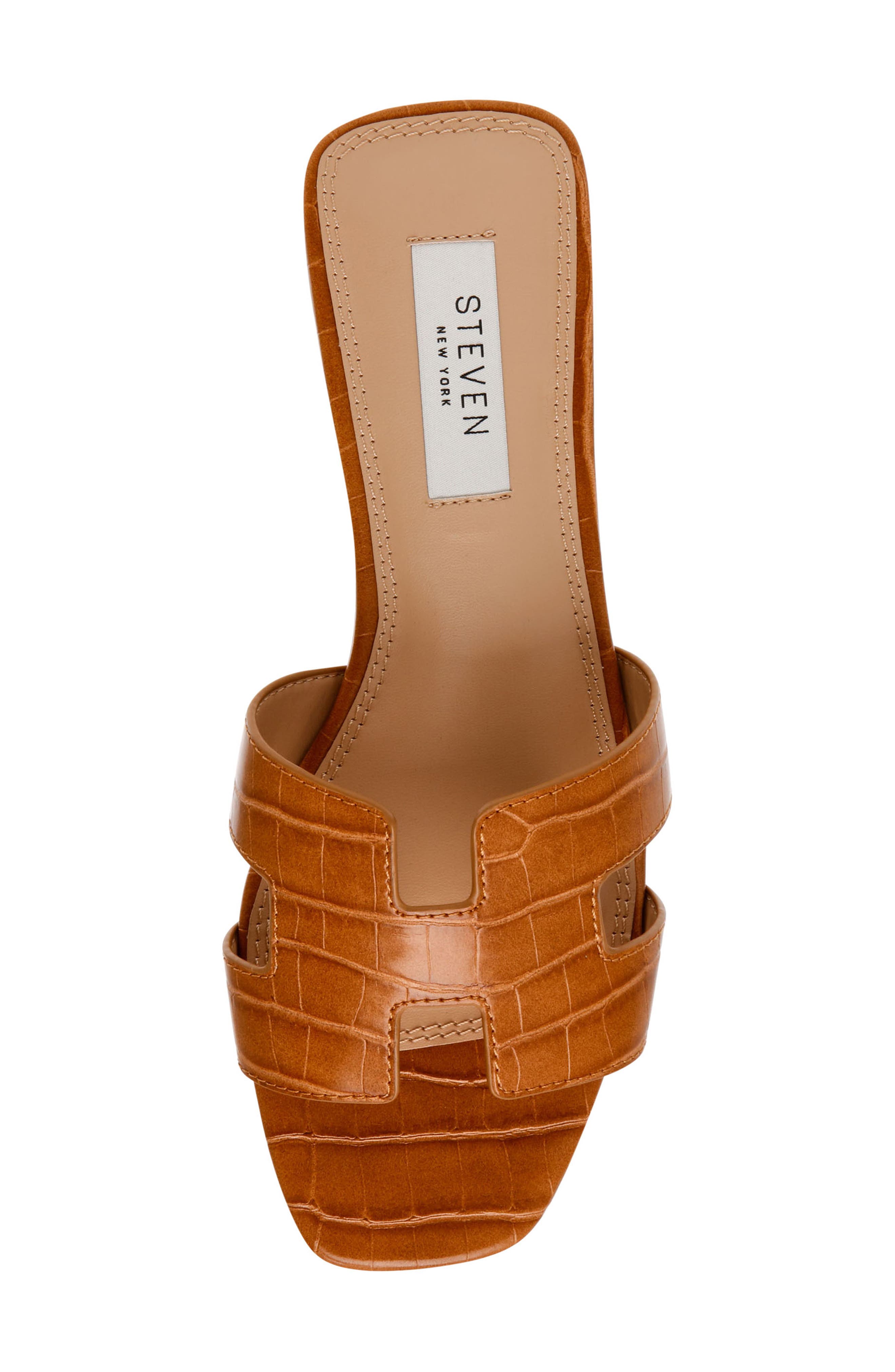 Hutchy Croc Embossed Sandal, Alternate, color, COGNAC
