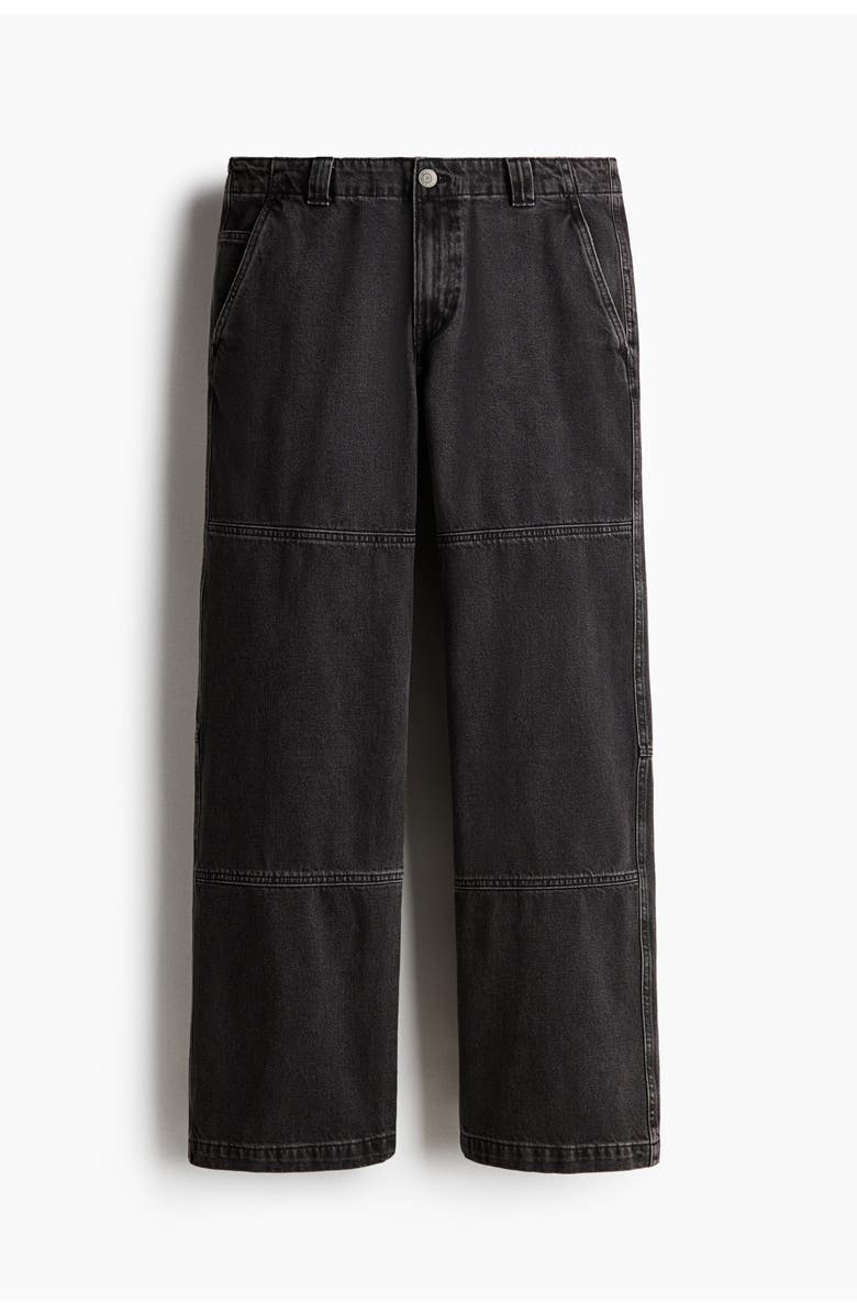 H&M Loose Fit Worker Jeans, Alternate, color, Black