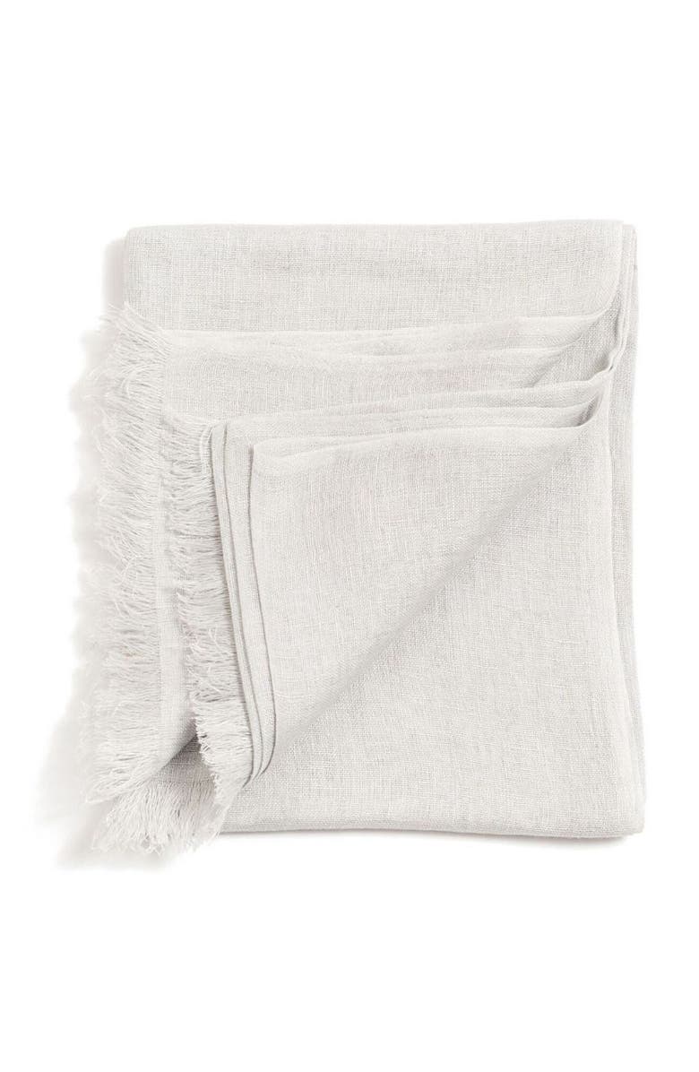 Studio Variously Oat Beige Hand Woven Linen Scarf, Main, color, Beige/Oat