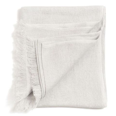 Oat Beige Hand Woven Linen Scarf