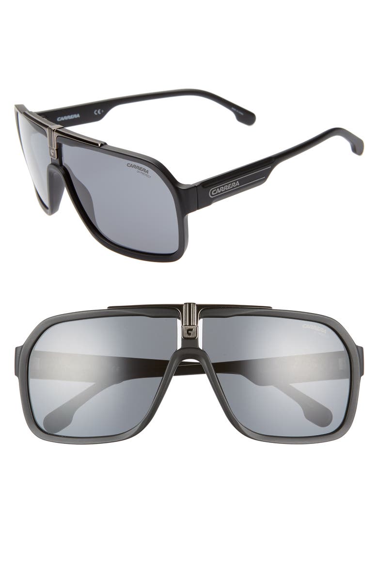 64mm Navigator Sunglasses, Main, color, MATTE BLACK