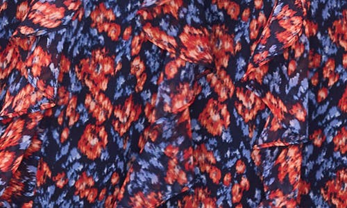 1.state Floral Cascading Flounce Maxi Dress In Blue