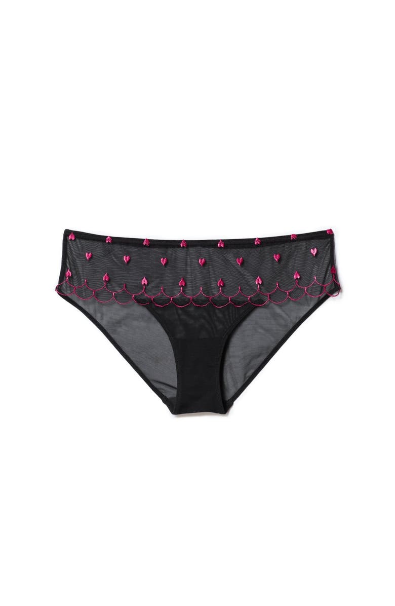 Adore Me Bettie Hipster Panties, Alternate, color, Black Hearts