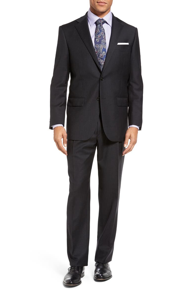 Chicago Classic Fit Solid Wool Suit, Main, color, CHARCOAL