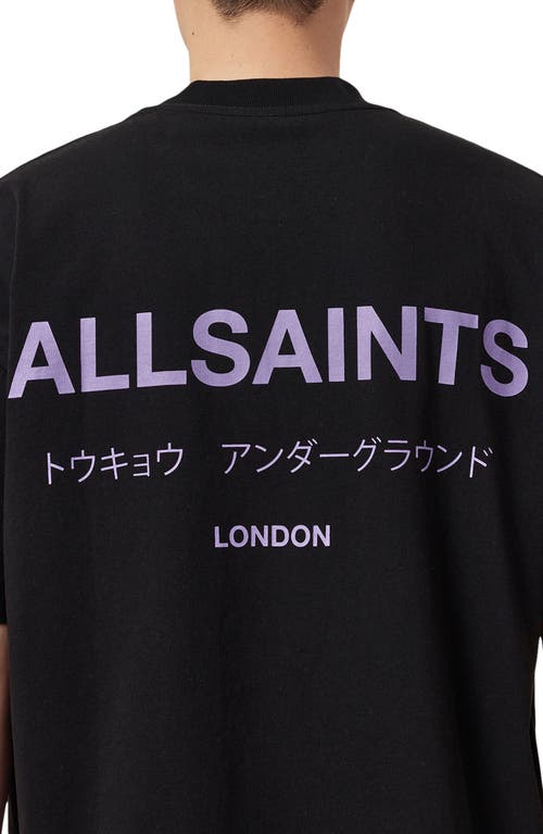 Allsaints Underground Oversize Graphic T-shirt In Black