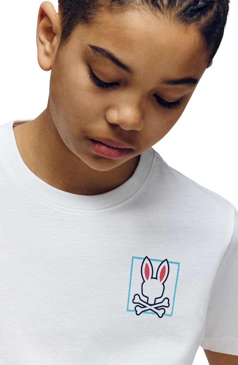 Psycho Bunny Kids' Jesse Cotton Graphic T-Shirt, Alternate, color, White