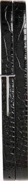 TOM FORD Croc Embossed Patent Leather Skinny Belt