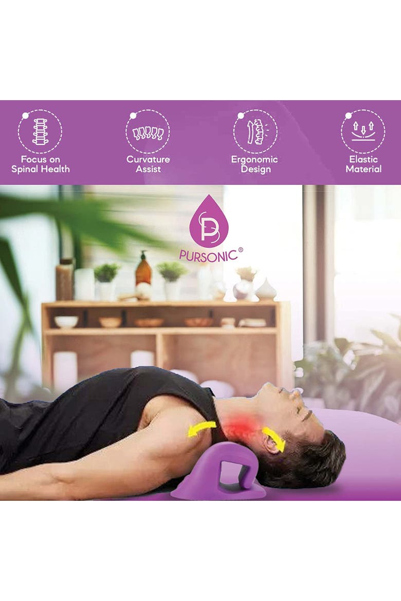Neck and Shoulder Stretcher and Relaxer, Alternate, color, Purple