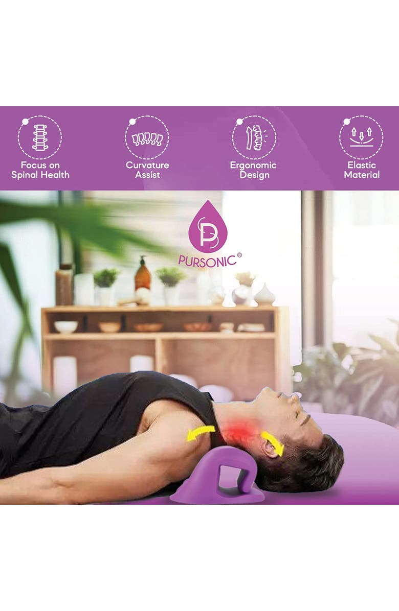 PURSONIC Neck and Shoulder Stretcher and Relaxer, Alternate, color, Purple