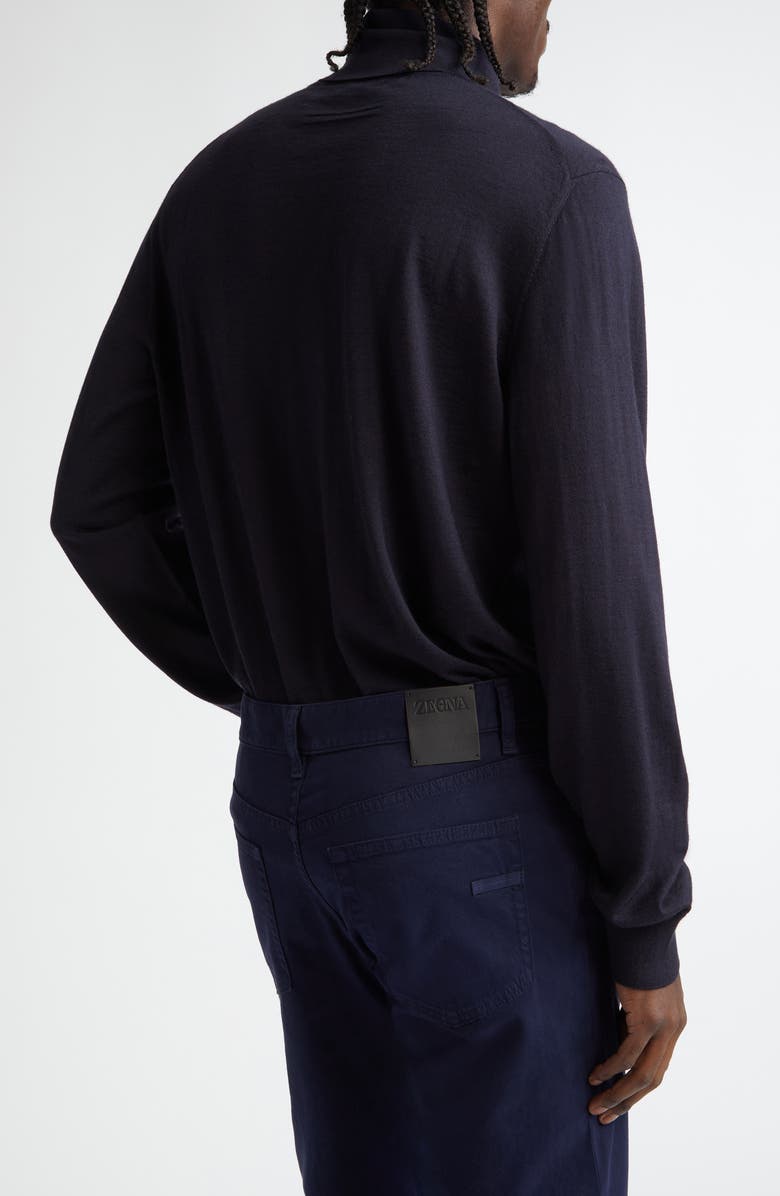 ZEGNA Casheta Cashmere & Silk Turtleneck Sweater, Alternate, color, Navy