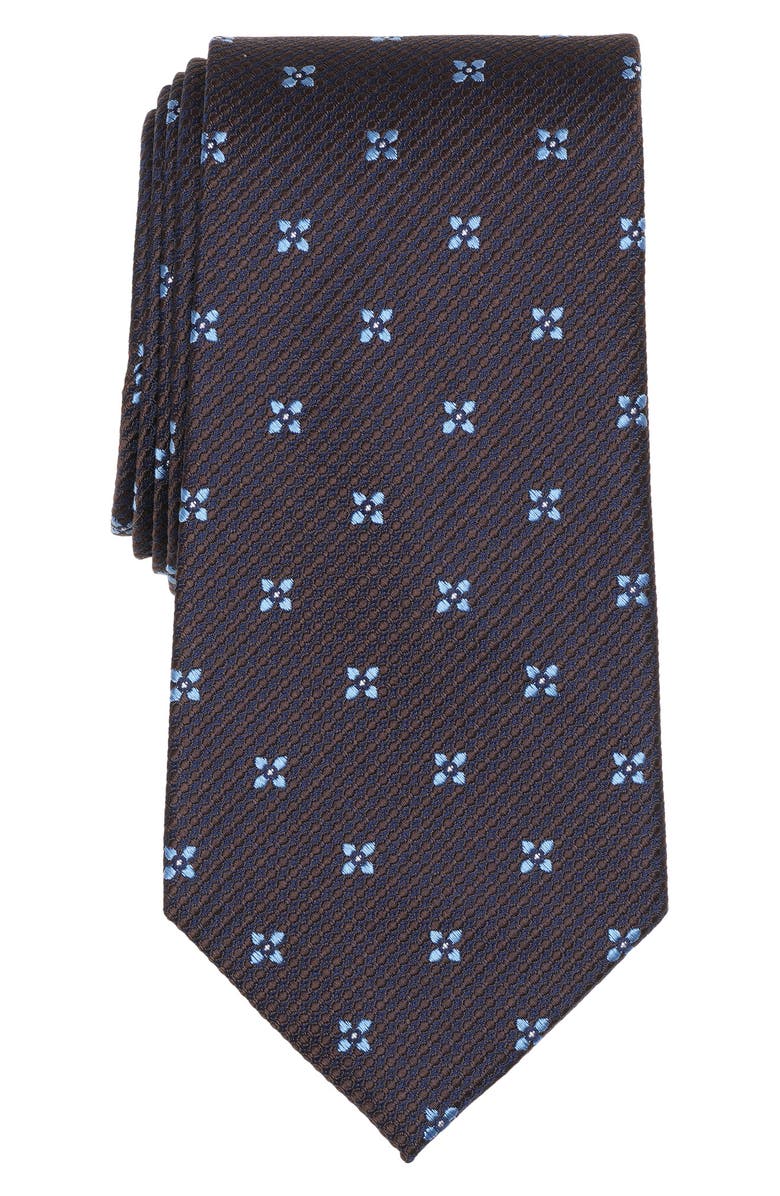 Brooks Brothers Petal Flower Neat Tie, Main, color, Brown/ Blue