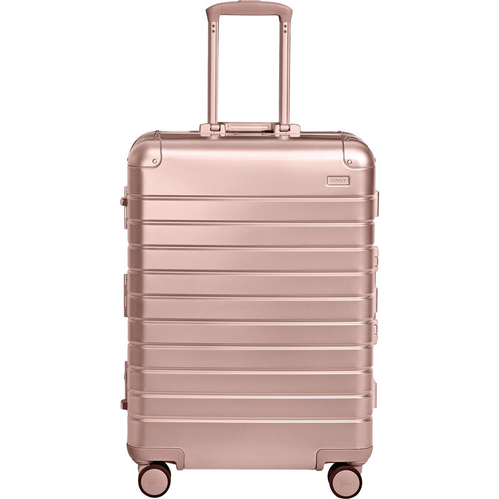 Away The Medium Suitcase: Aluminum Edition in Rose Gold at Nordstrom