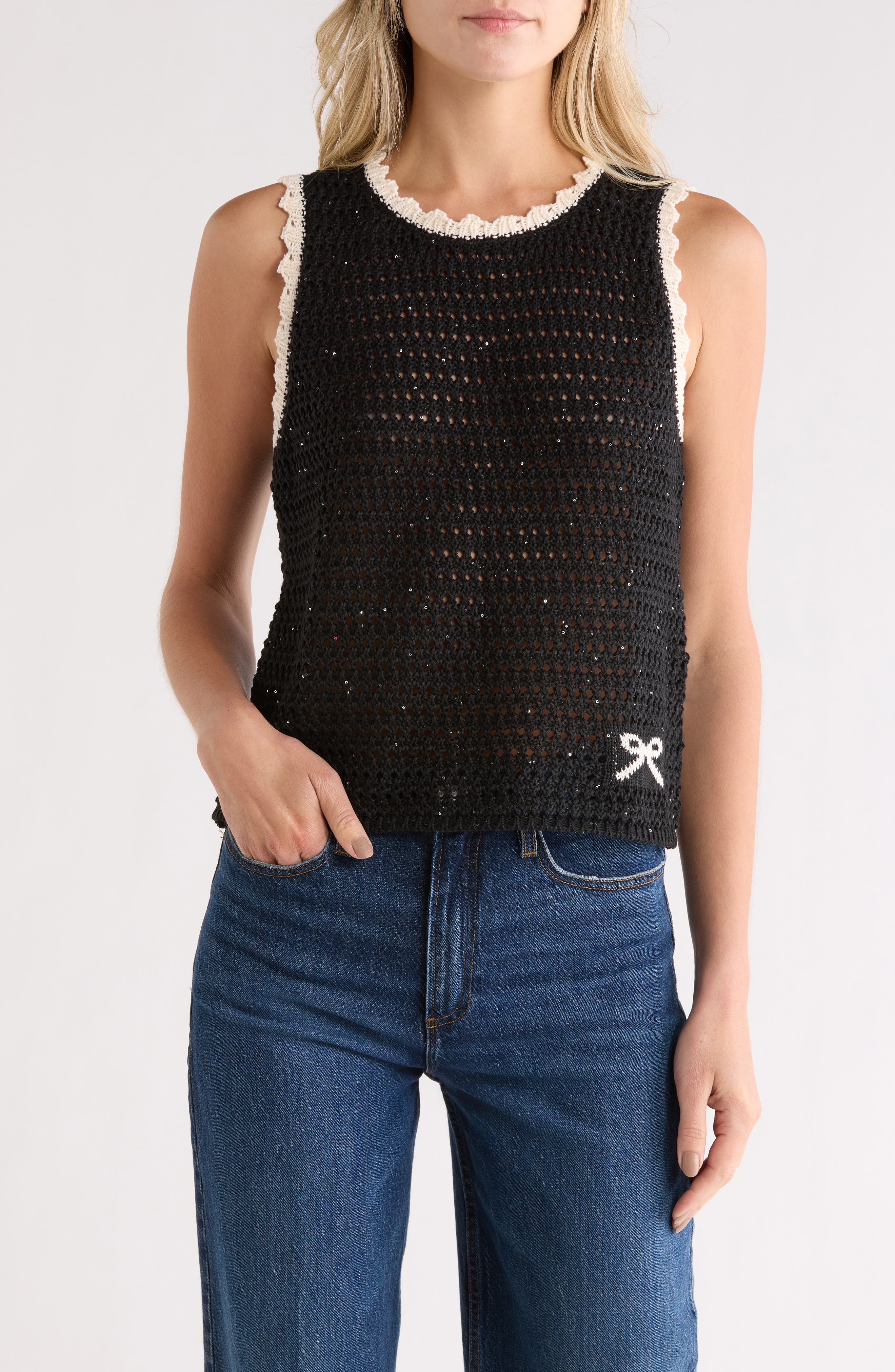 NVLT Contrast Trim Sweater Tank