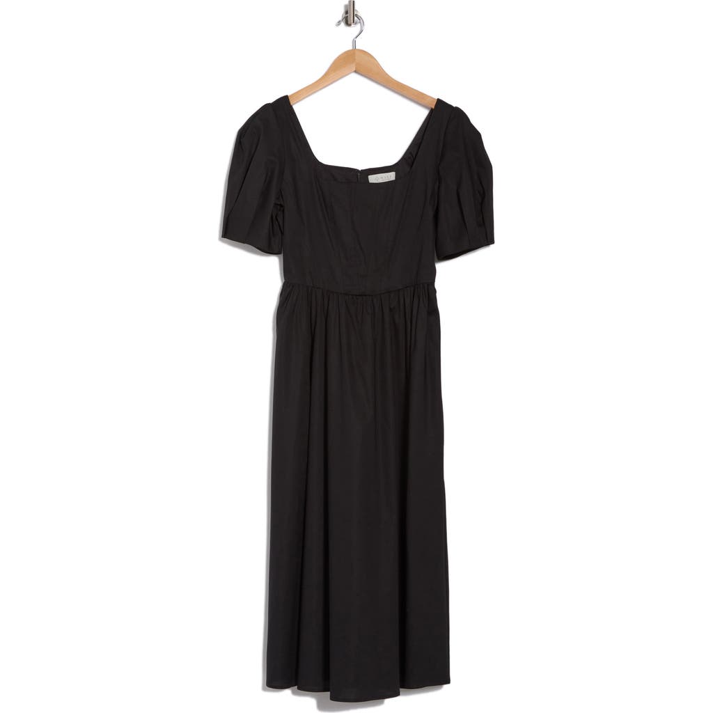 Wayf Short Sleeve Midi Dress In Black