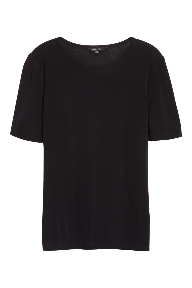 Short Sleeve Knit Tunic Top, Alternate, color, BLACK