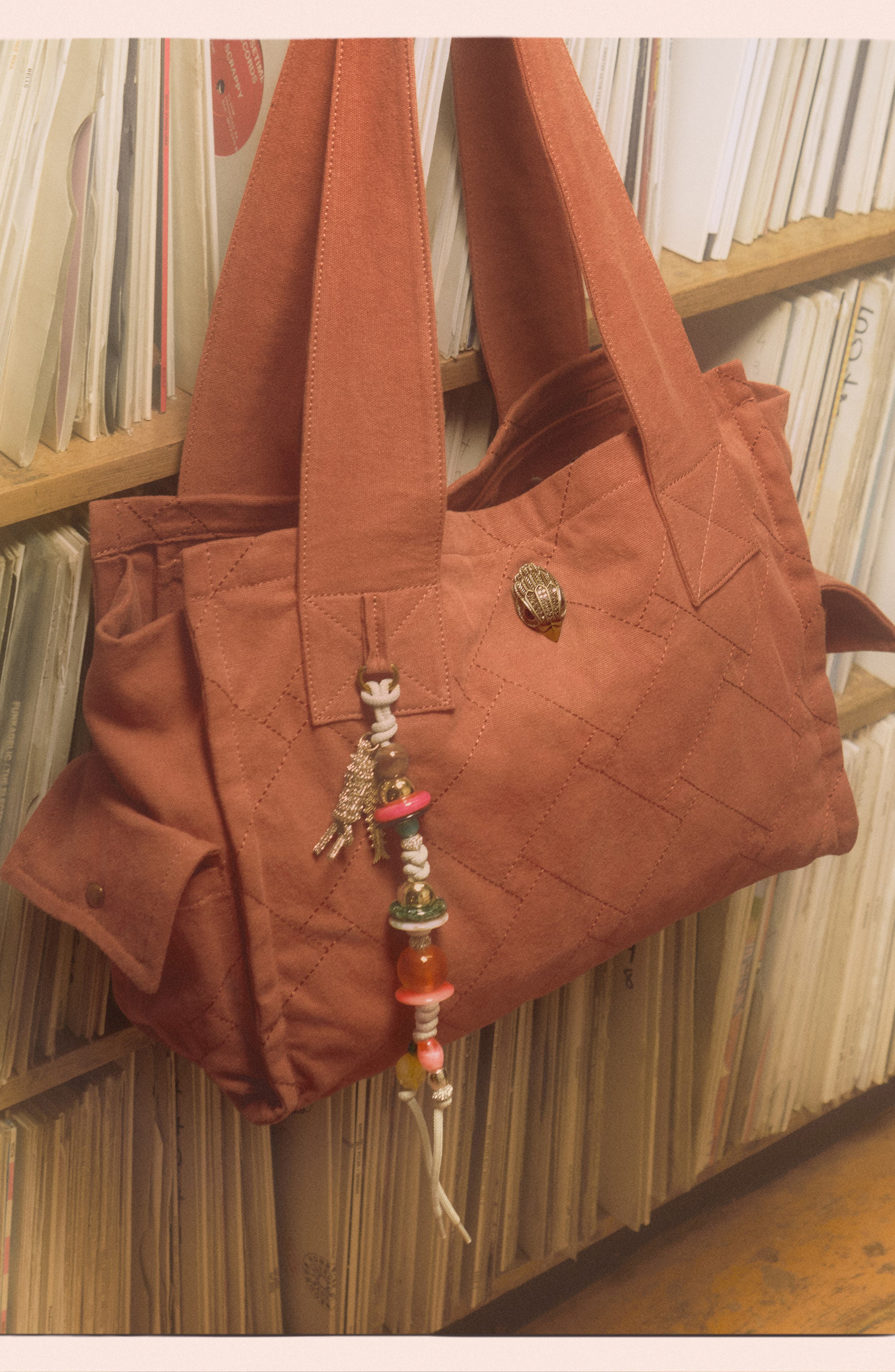 Kurt Geiger London Celia Canvas Tote, Alternate, color, Rust