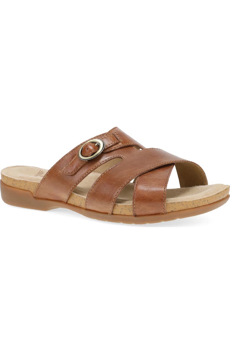 Dansko Regan Slide Sandal, Main, color, Toffee