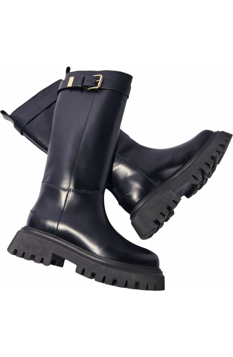 maje Buckled leather boots, Alternate, color,